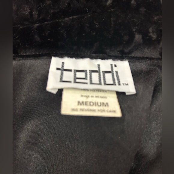 TEDDI VELVET DAMASK FULL ZIPPER TRACK JACKET ELASTIC WAISTBAND AND CUFFS SIZE M - Picture 10 of 10